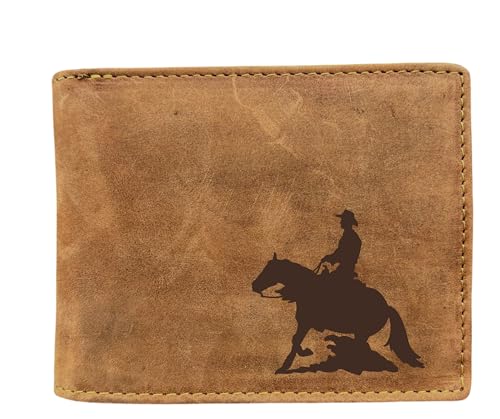 FFelsenfest Geldbörse mit Cowboy-Motiv I RFID-Schutz I ca.12,5x10x2,5cm von FFelsenfest