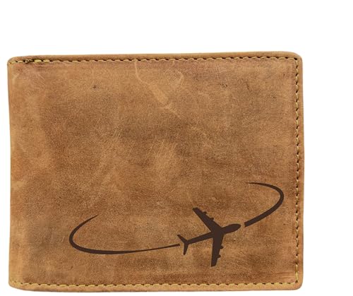 FFelsenfest Geldbörse mit Flugzeug-Motiv I RFID-Schutz I ca.12,5x10x2,5cm von FFelsenfest