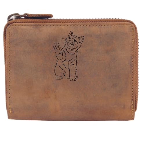 FFelsenfest Geldbörse mit Katze I Lederbörse mit Katzen von FFelsenfest