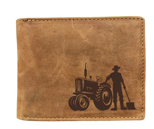 FFelsenfest Geldbörse mit Landwirt-Motiv I RFID-Schutz I ca.12,5x10x2,5cm von FFelsenfest