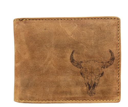 FFelsenfest Geldbörse mit Schädel-Motiv I RFID-Schutz I ca.12,5x10x2,5cm von FFelsenfest