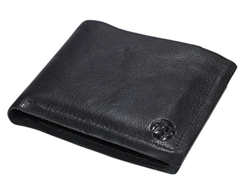 FFelsenfest Leder Geldbörse Querformat | ECHT LEDER - pflanzlich gegerbt | 12,5x10x2cm | Herren Portemonnaie mit herausnehmbaren Kartenetui (schwarz) von FFelsenfest