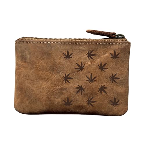 FFelsenfest Leder-Schlüsselmappe/Schlüsselmäppchen mit Hanf-Motiv von FFelsenfest