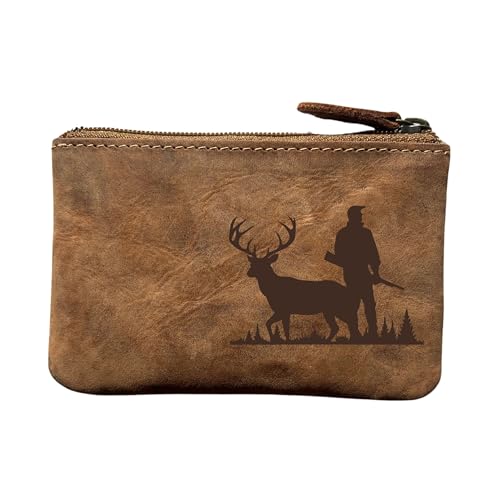 FFelsenfest Leder-Schlüsselmappe/Schlüsselmäppchen mit Jagd-Motiv von FFelsenfest