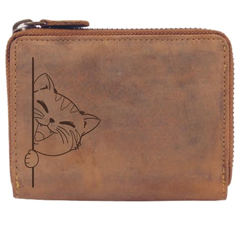 FFelsenfest Portmonee mit Katzen Motiv I Lederbörse mit Katzen von FFelsenfest