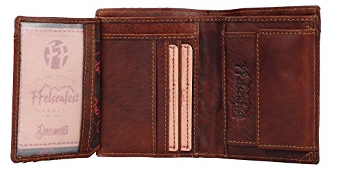 FFelsenfest Vintage Leder Geldbörse Hochformat | ECHT LEDER - pflanzlich gegerbt | Portemonnaie mit vielen Kartenfächern |12x9,5x2cm (cognac) von FFelsenfest