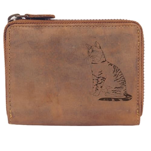 Geldbörse mit Katze Motiv I Lederbörse mit Katzen von FFelsenfest