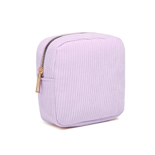 FFpaw Mini-Make-up-Tasche, Mini-Make-up-Tasche, süße Kosmetiktasche für Damen, Kordsamt, kleine Kosmetiktasche für Geldbörse, kleine Reisetasche, Reise-Kulturbeutel für Damen, Autotasche, Mini Lila, von FFpaw