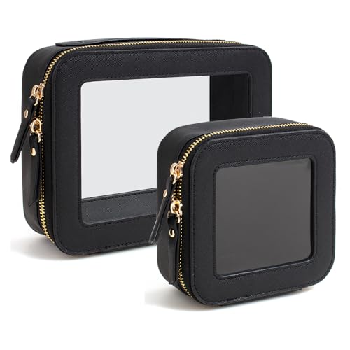 FFpaw Transparente Make-up-Tasche, klein, Kosmetiktasche für Damen, wasserdicht, transparent, TSA-geprüft, Kulturbeutel für Reisen, transparente Mini-Make-up-Tasche mit Reißverschluss, Auto-Organizer, von FFpaw