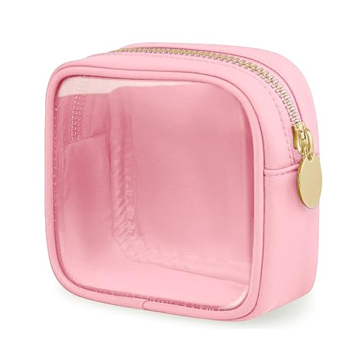 FFpaw Transparente Make-up-Tasche für Geldbörse, Nylon, Mini-Kosmetiktasche, kleine Make-up-Tasche für Geldbörse, große Reisen, TSA-zugelassene Kulturbeutel mit Reißverschluss, wasserdicht, von FFpaw