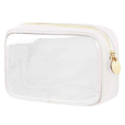 FFpaw Transparente Make-up-Tasche für Geldbörse, Nylon, Mini-Kosmetiktasche, kleine Make-up-Tasche für Geldbörse, große Reisen, TSA-zugelassene Kulturbeutel mit Reißverschluss, wasserdicht, von FFpaw