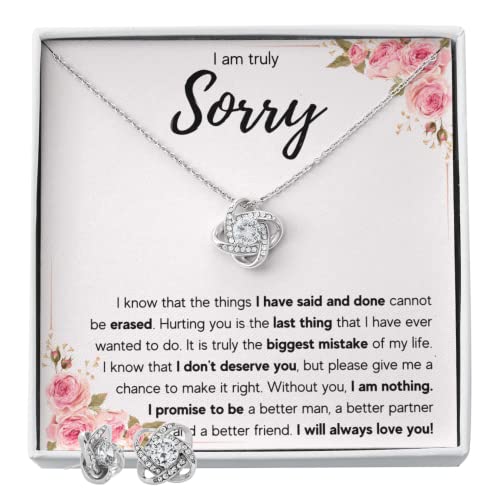 FG Family Gift Mall "I'm Sorry Gifts For Her, Apology Gifts For Her, I Love You I'm Sorry", riesige Halskette mit Nachrichtenkarte und Geschenkbox, Edelstahl, Zirkonia FG Family Gift Mall "I'm Sorry Gifts For Her, Apology Gifts For Her, I Love You I'm Sorry", riesige Halskette mit Nachrichtenkarte und Geschenkbox, Edelstahl, Zirkonia von FG Family Gift Mall
