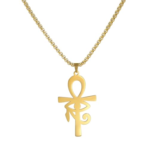 FGBITBGZ Halskette Anhänger Auge des Horus Ägypten Kette Halsketten für Frauen Männer Kreuz Halskette Schmuck Geschenk Geburtstagsgeschenk von FGBITBGZ