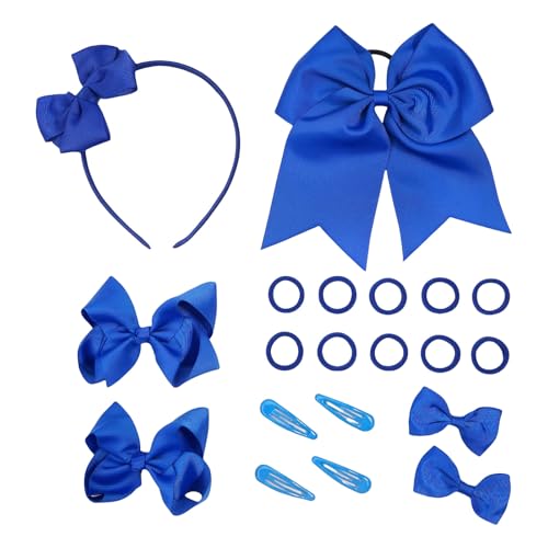 20 Stcs Uniform Haarbögen Stirnband Haarklammern Haarbindungen Curly Korker BOWS Schule Haarzubehör Set Für Frauen Mädchen von FGDTREE