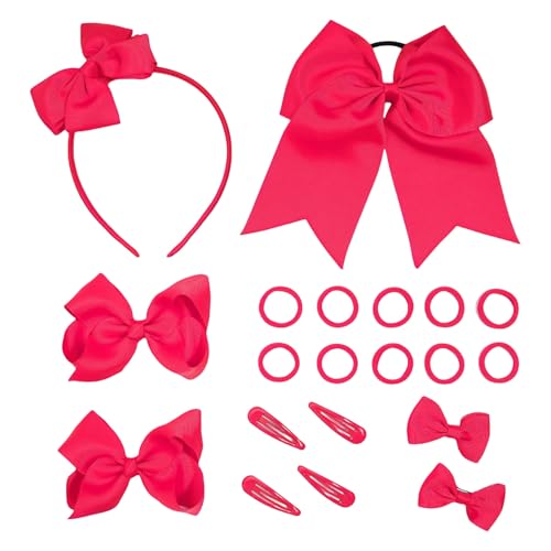 20 Stcs Uniform Haarbögen Stirnband Haarklammern Haarbindungen Curly Korker BOWS Schule Haarzubehör Set Für Frauen Mädchen von FGDTREE