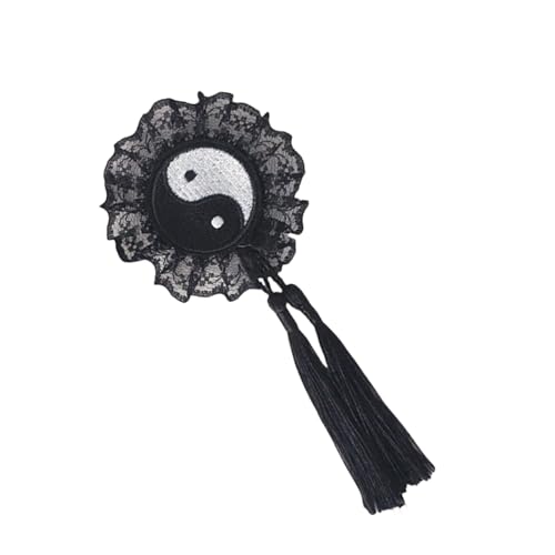 Antike Taichi Bagua Spitzen-Haarspange mit Fransen für chinesisches Neujahrsfest, Kostüm, Seitenclip, stark und sicher Antike Taichi Bagua Spitzen-Haarspange mit Fransen für chinesisches Neujahrsfest, Kostüm, Seitenclip, stark und sicher von FGDTREE