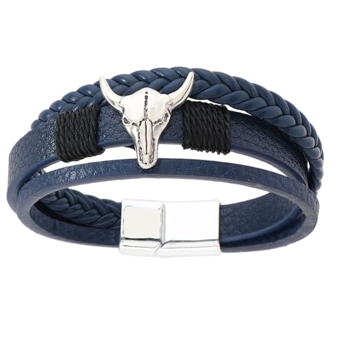 FGDTREE PU Lederarmband Unisex Retro Design Armband Kette 3-layer Bequem von FGDTREE