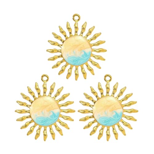 FGDTREE Packung Von 3 Gold Silber Verlegtes Marine Thema Charme Stilvoller Anhänger Für Anpassbare Halskette Schmuck Design Mode Frauen Geschenkschmuck von FGDTREE