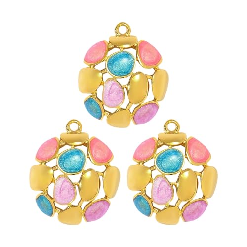 FGDTREE Packung Von 3 Gold Silber Verlegtes Marine Thema Charme Stilvoller Anhänger Für Anpassbare Halskette Schmuck Design Mode Frauen Geschenkschmuck von FGDTREE