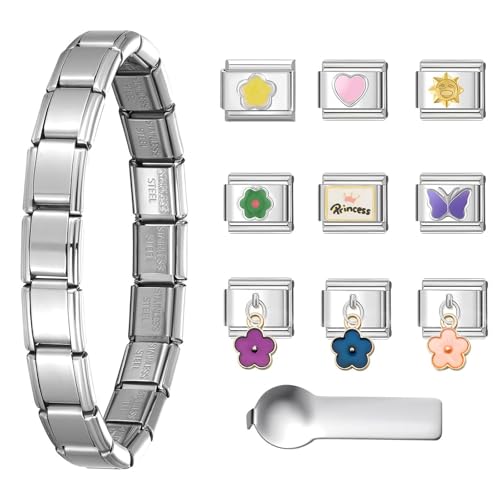 FGDTREE Schmuckbefunde Perlen Armband Schmuck Making Teil Charm Link Edelstahl Italienisch Italienisch Charme Armband Elegantes Modulares Handgelenk Zubehör FGDTREE Schmuckbefunde Perlen Armband Schmuck Making Teil Charm Link Edelstahl Italienisch Italienisch Charme Armband Elegantes Modulares Handgelenk Zubehör von FGDTREE
