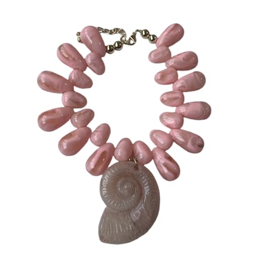 FGDTREE Sea Conch Anhänger Halskette Leichtes Krawabwäsche Schmuckstück Für Strandurlaub Und Lässige Outfits Trendy Inspired Halskette von FGDTREE