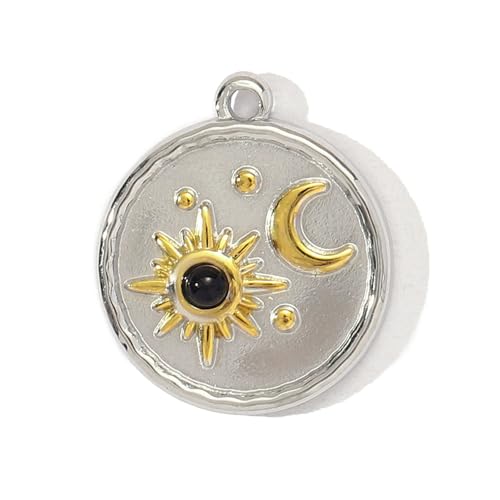 FGDTREE Zögere Zwei Ton Herz Mond Schmetterlingsbienen Anhänger Halskette Edelstahl Schmuck 11 Mode Charme Komfortable Alltagsbekleidung Edelstahl Raffinierter Anhänger Geschenkgeschenk von FGDTREE