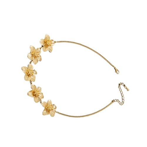 Feminin Gekräuselte Blumencharme Halskette Anpassbare Passform Schlüsselbeinkette Stylische Legierungshalle Heckkette Für Tägliche Tragen Leichte Modekette Für Frauen von FGDTREE