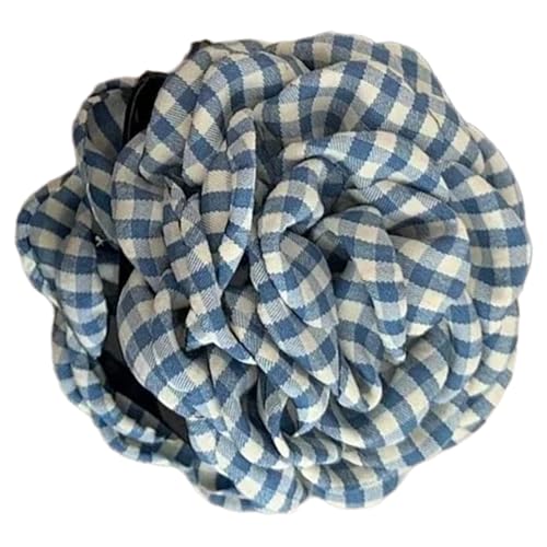 Haarspange mit karierter Blume, rutschfest, starker Halt, Blumen-Haarspange für Damen, stilvolles Haar-Accessoire von FGDTREE