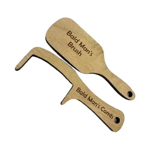 Lustiger kahle Männer Holz Haarausfall zahnlos haarlos Kamm und Bürste Humorvolles Haarstyling-Werkzeug, einzigartiger Schmuck von FGDTREE