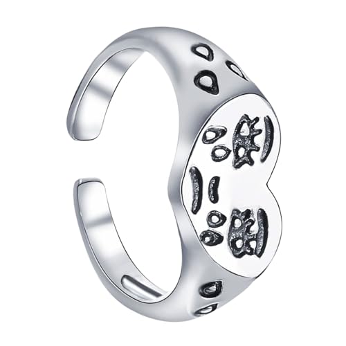 Mehrzweck-Ringe mit weinendem Gesicht und Herz-Symbol, stabile Legierungsmaterialien, Modeschmuck, Accessoire für den täglichen Gebrauch von FGDTREE