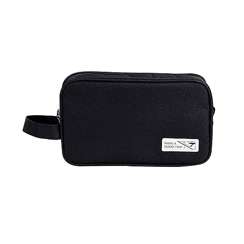 Platzsparende Kosmetiktasche für Damen, zum Waschen und Trocknen und Nasstrennen, Make-up-Aufbewahrungstasche, großes Fassungsvermögen, Schwarz Platzsparende Kosmetiktasche für Damen, zum Waschen und Trocknen und Nasstrennen, Make-up-Aufbewahrungstasche, großes Fassungsvermögen, Schwarz von FGDTREE