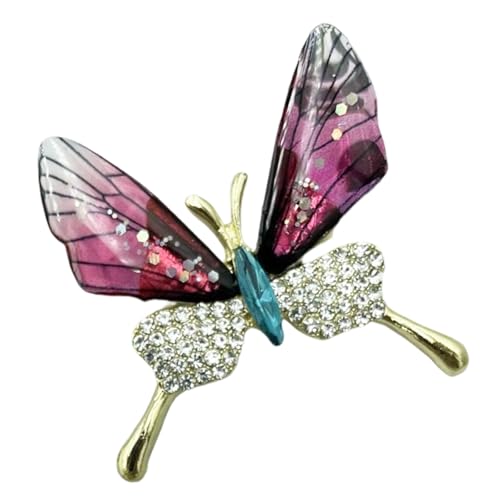 Retro Crystals Schmetterling Brosche Robuste Leichtmetallschmuck Geschenke Accessoire Für Muttertages Geburtstage Partykleiderdekoration Schmetterling Pin Für Festival Outfits von FGDTREE