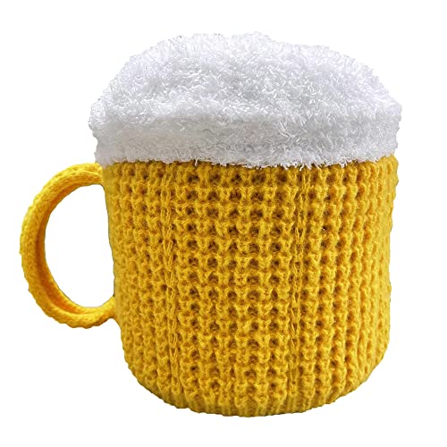 FGFD&OU Beanie Mütze Damen Herren Lustige Strickmütze Warme Wintermütze Thermische Winddichte Damenmützen Dicker Winter Knit Ski Cap Watch Hat Mütze Lustige Geschenke für Unisex (Gelb) von FGFD&OU