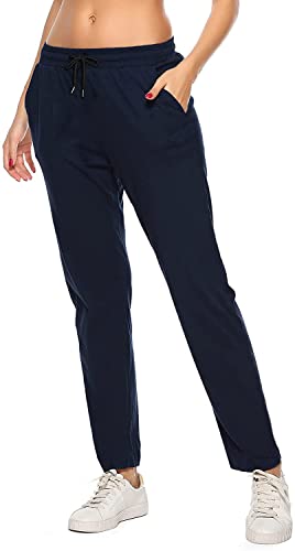 Jogginghose Damen Sporthose Baumwolle für Frauen Sweathose Jogging Hose Mädchen Trainingshosen Slim Fit Jogger Sweatpants Lang Freizeithose Laufhosen für Damen (Navyblau, 3XL) von FGFD&OU