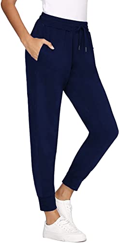 FGFD&OU Jogginghose Damen Sporthose Damen Baumwolle Sweathose für Frauen Jogging Hose Lang Mädchen Trainingshosen Slim Fit Jogger Sweatpants Freizeithose Sportwear für Damen (Marineblau, M) von FGFD&OU