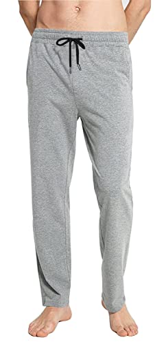 Jogginghose Herren Baumwolle Lange Hosen für Männer Trainingshosen Sporthose Sweathose Jogginghose Jogger Sweatpants Freizeithose Fitnessstudio Laufhosen Sommer und Winter (Hellgrau, XXL) von FGFD&OU