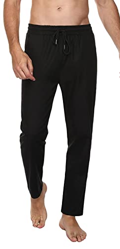 Jogginghose Herren Baumwolle Lange Hosen für Männer Trainingshosen Sporthose Sweathose Jogginghose Jogger Sweatpants Freizeithose Fitnessstudio Laufhosen Sommer und Winter (Schwarz, XS) von FGFD&OU