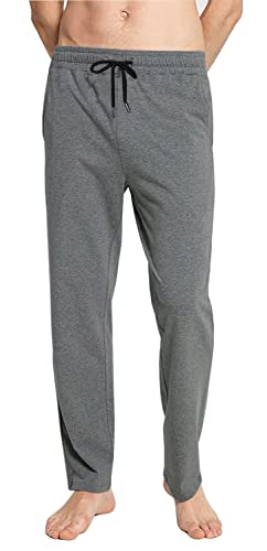 Jogginghose Herren Baumwolle Lange Hosen für Männer Trainingshosen Sporthose Sweathose Jogginghose Jogger Sweatpants Freizeithose Fitnessstudio Laufhosen Sommer und Winter (Tiefgrau, XS) von FGFD&OU