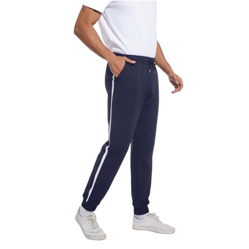 FGFD&OU Jogginghose Herren Baumwolle Sweathose Lange Trainingshose Sporthose Sweatpants Freizeithose Fitness Jogger Laufhosen für Mann (Blau, M) von FGFD&OU