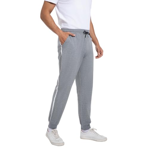 FGFD&OU Jogginghose Herren Baumwolle Sweathose Lange Trainingshose Sporthose Sweatpants Freizeithose Fitness Jogger Laufhosen für Mann (Dunkelgrau, L) von FGFD&OU
