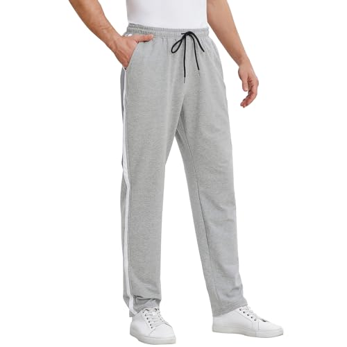 FGFD&OU Jogginghose Herren Lang Baumwolle, Sporthose Herren, Freizeithose Trainingshose Männer, Sport Hosen Sweatpants Joggers, Laufhose Yogahose Sweathose Fitness (Hellgrau, S) von FGFD&OU
