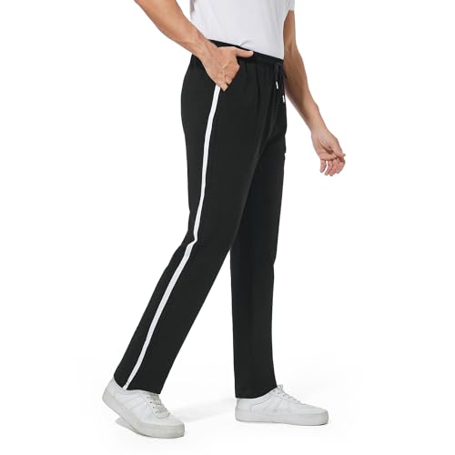 FGFD&OU Jogginghose Herren Lang Baumwolle, Sporthose Herren, Freizeithose Trainingshose Männer, Sport Hosen Sweatpants Joggers, Laufhose Yogahose Sweathose Fitness (Schwarz, XL) von FGFD&OU