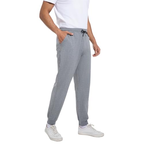 FGFD&OU Jogginghose Herren Baumwolle Sweathose Lange Sporthose Sweatpants Freizeithose Trainingshose Fitness Jogger Laufhosen Modern (Dunkelgrau, M) von FGFD&OU