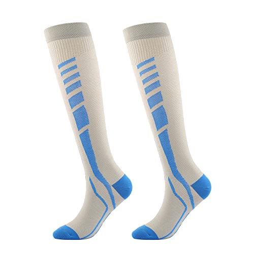 FGFD&OU Kompressionsstrümpfe für Damen und Herren Kompressionssocken Compression Socks Stützstrümpfe Socken für Laufen, Sport, Reisen, Radsport, Running, Jogging, Draussen, Radfahren(Grau, S/M) von FGFD&OU