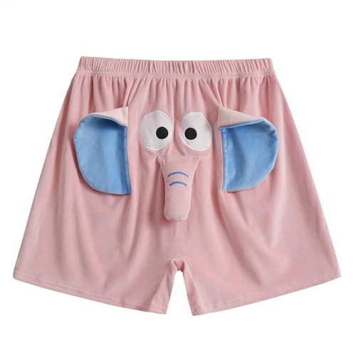FGFD&OU Kurze Schlafhose für Herren und Damen Weich Lustige Shorts Unisex Pyjamahose Schlafshorts Kurze Schlafanzughose Bermuda Sommer Kurze Sleephose Kurze Freizeithose, Kreative Geschenke (Rosa, L) von FGFD&OU