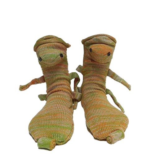 FGFD&OU Lustige Socken Herren Damen Bunte Stricksocken Winter Dicke Warme Socken Unisex Kuschel Thermosocken Grobstrick Weihnachtssocken Weihnachtsgeschenke für Männer und Frauen (Chamäleon, 42-46) von FGFD&OU