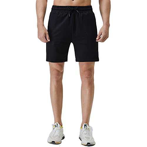 FGFD&OU Shorts Herren Baumwolle Kurz Hosen Jogginghose Kurze Sporthose Sommerhose Sweathose Atmungsaktive Laufshorts Trainingshose zum Fitness Running Gym Basketball Yoga für Sommer (Z-Schwarz, M) von FGFD&OU