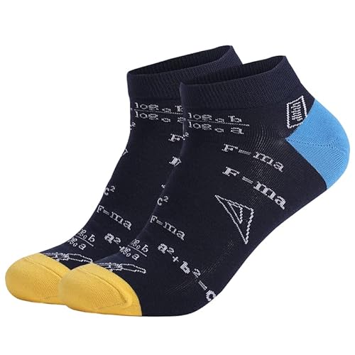 FGFD&OU Socken für Herren und Damen Lustiges Socken Mathematische Socken für Männer Geschenk Neuheit Baumwolle Unisex, Sportsocken, Skateboard-Socken für Sommer und Winter (A-Navy blau) von FGFD&OU