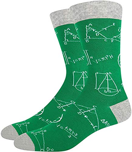 FGFD&OU Socken für Herren und Damen Lustiges Socken Mathematische Socken für Männer Geschenk Neuheit Baumwolle Unisex, Sportsocken, Skateboard-Socken für Sommer und Winter (Grün) von FGFD&OU