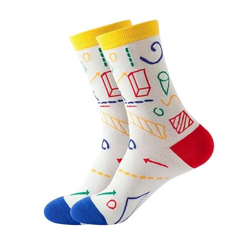FGFD&OU Socken für Herren und Damen Lustiges Socken Mathematische Socken für Männer Geschenk Neuheit Baumwolle Unisex, Sportsocken, Skateboard-Socken für Sommer und Winter (Weiß) von FGFD&OU